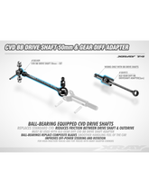 CVD BB DRIVE SHAFT 50MM - HUDY SPRING STEEL™ - SET