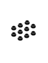 ALU NUT M4 WITH SERRATED FLANGE - BLACK (10)