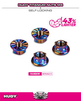 HUDY TITANIUM NUT M4 WITH SERRATED FLANGE - RAINBOW COLOR (4)