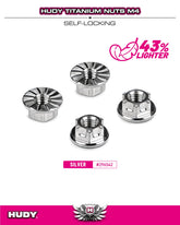HUDY TITANIUM NUT M4 WITH SERRATED FLANGE (4)