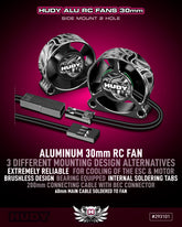 HUDY ALU RC FAN 30MM - SIDE MOUNT 2 HOLE