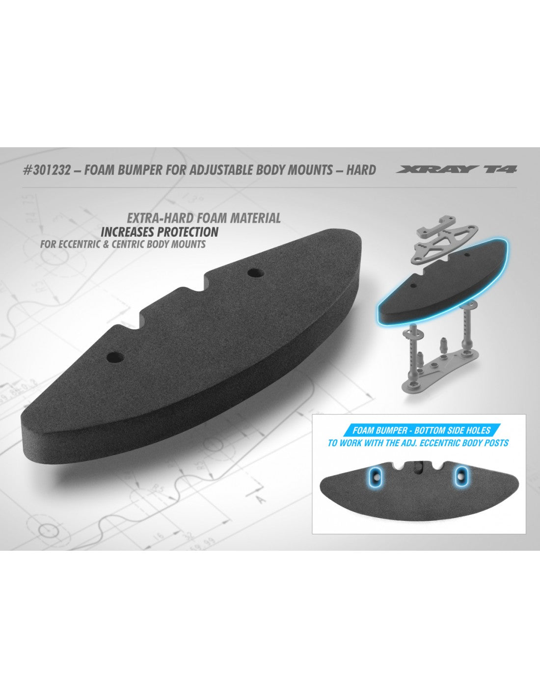 FOAM BUMPER FOR ADJUSTABLE BODY MOUNTS - HARD