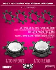 HUDY 1/10 OFF-ROAD TIRE MOUNTING BAND - OCTOPUS - BLACK (4)