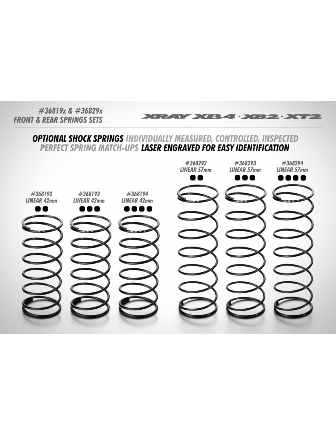 REAR SPRING-SET L 57MM - 3 DOTS (2)