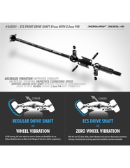 ECS FRONT DRIVE SHAFT 81MM WITH 2.5MM PIN - HUDY SPRING STEEL™ - SET