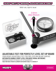 HUDY 10mm SET-UP BOARD LEVEL ADJUSTABLE FEET (4)