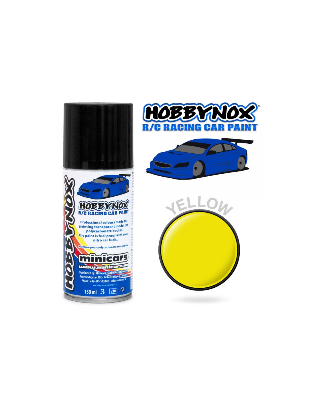 HOBBYNOX Yellow R/C Racing Car Spray Paint 150 ml