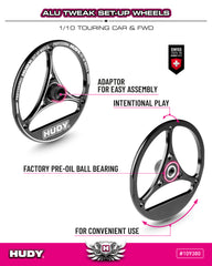 ALU TWEAK SET-UP WHEEL FOR 1/10 TOURING CAR & FWD (4)