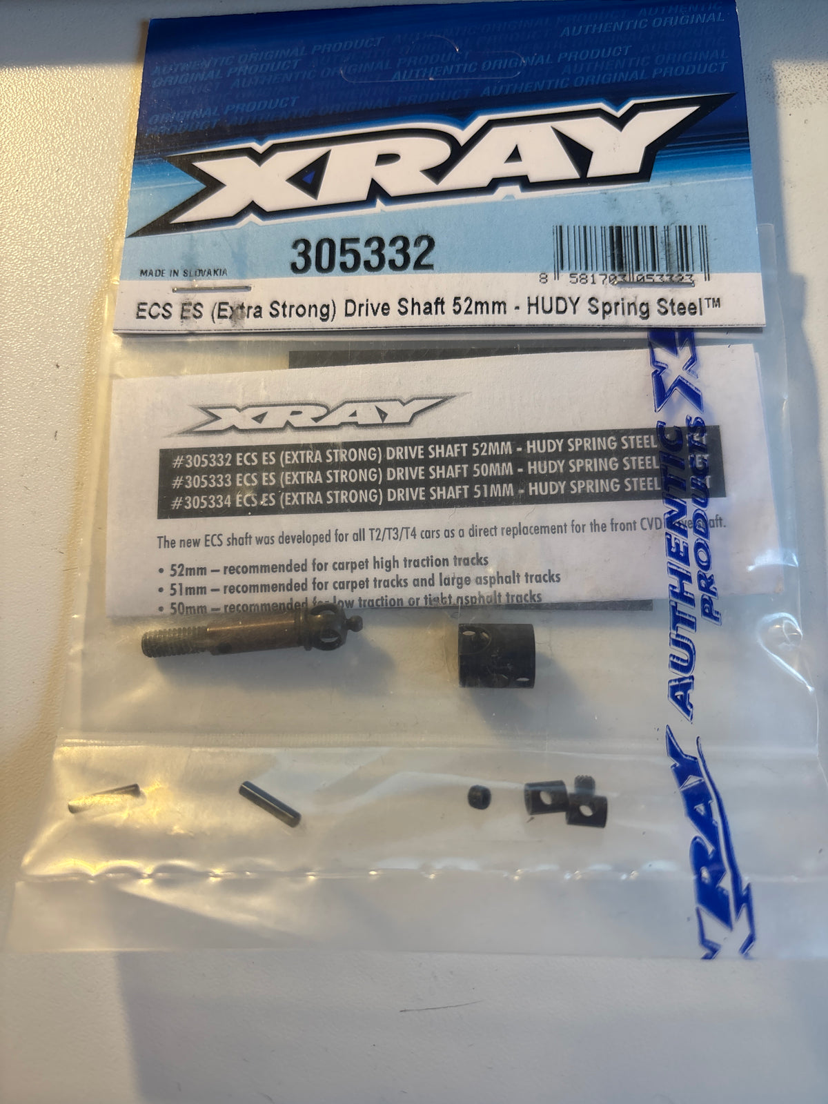 ECS ES (EXTRA STRONG) DRIVE SHAFT 52MM - HUDY SPRING STEEL NO SHAFT SEE PICTURE.
