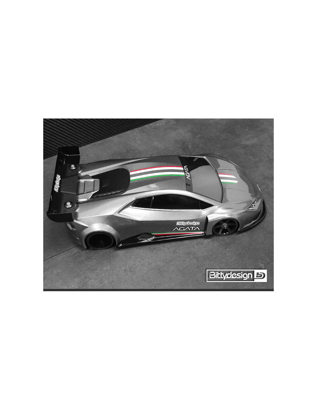 Bitty design GT12 Clear body shell AGATA for 1/12 Supastox class