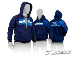 (L) XRAY SWEATER HOODED WITH ZIPPER - BLUE (L)