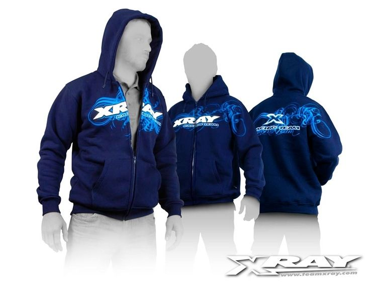 (M) XRAY SWEATER HOODED WITH ZIPPER - BLUE (M)