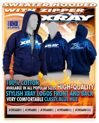(M) XRAY SWEATER HOODED WITH ZIPPER - BLUE (M)