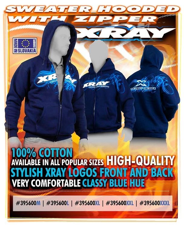 (XL) XRAY SWEATER HOODED WITH ZIPPER - BLUE (XL)