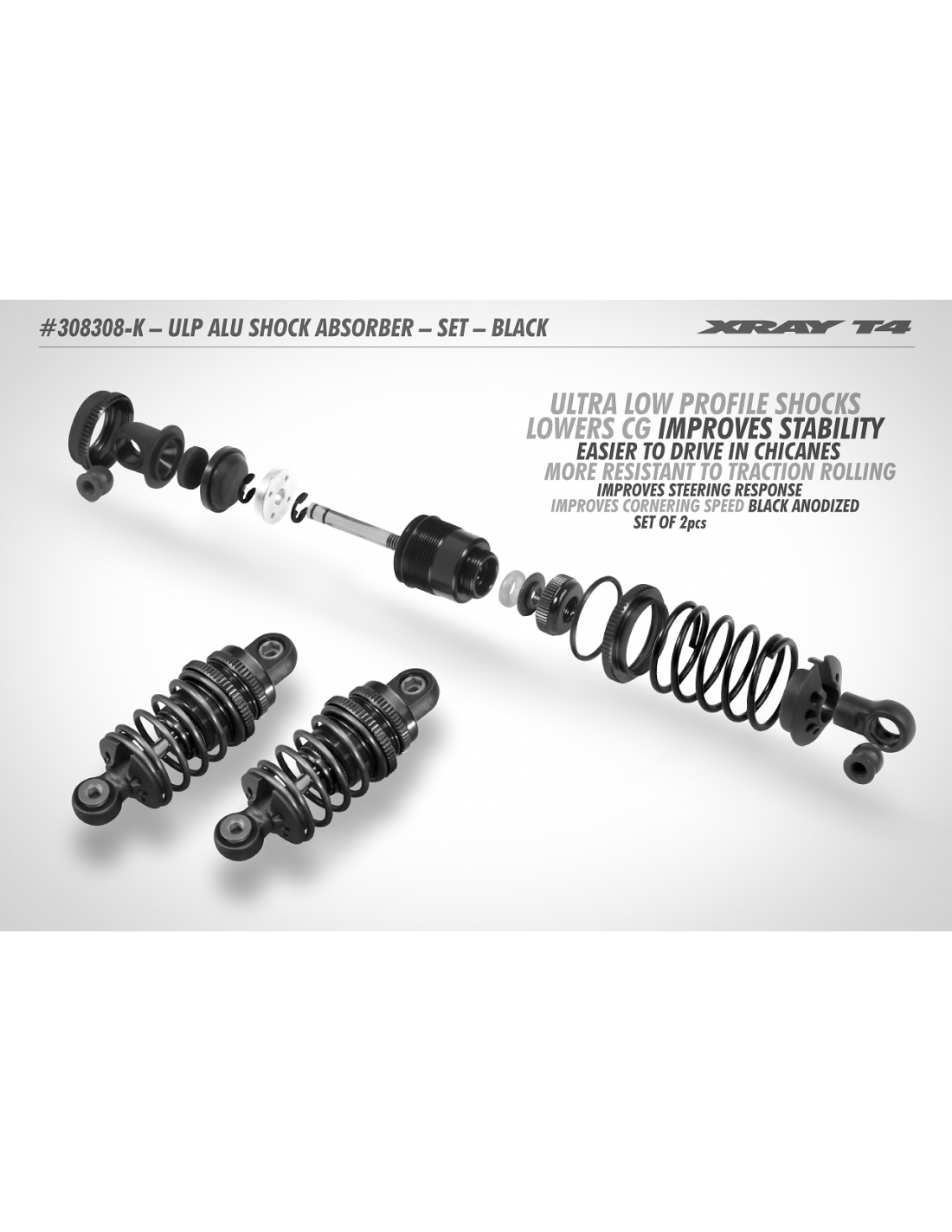 ULP ALU SHOCK ABSORBER-SET - BLACK (2) 308308-K