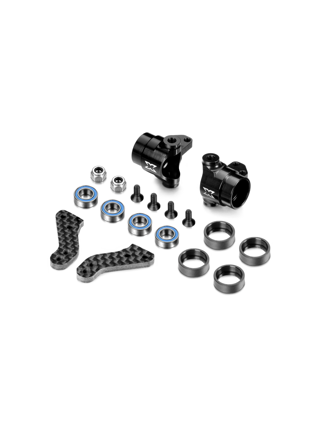 ALU STEERING BLOCKS WITH GRAPHITE EXTENSION PLATES  SET