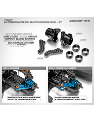 ALU STEERING BLOCKS WITH GRAPHITE EXTENSION PLATES  SET