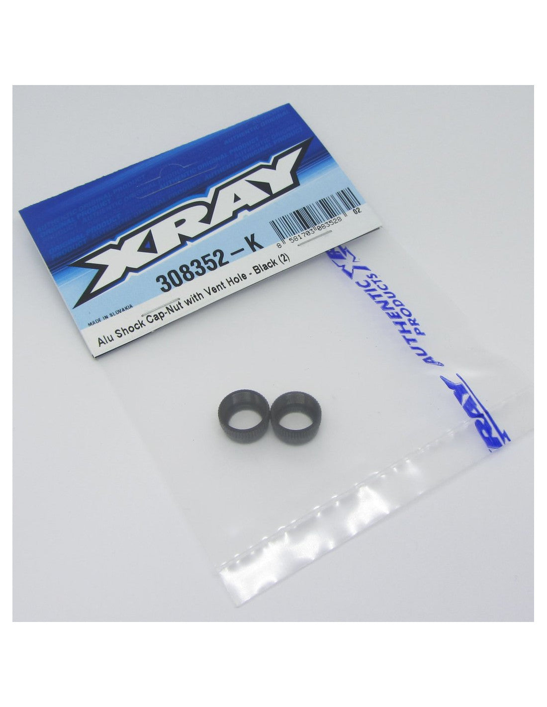 ALU SHOCK CAP-NUT WITH VENT HOLE - BLACK (2)