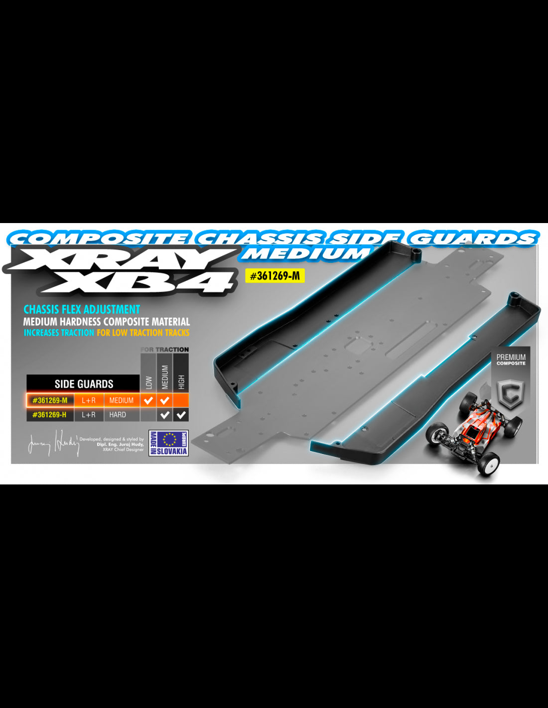 COMPOSITE CHASSIS SIDE GUARDS L+R - MEDIUM - V2