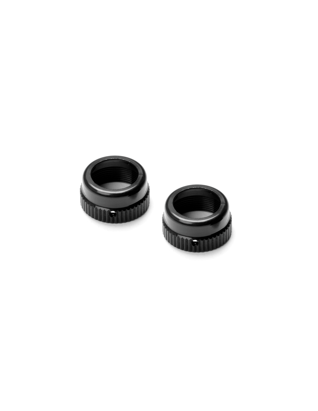 ALU SHOCK CAP-NUT WITH VENT HOLE - BLACK (2)