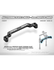 Alu Steering Plate 2-Holes - 6mm Profiled Shape - Swiss 7075 T6