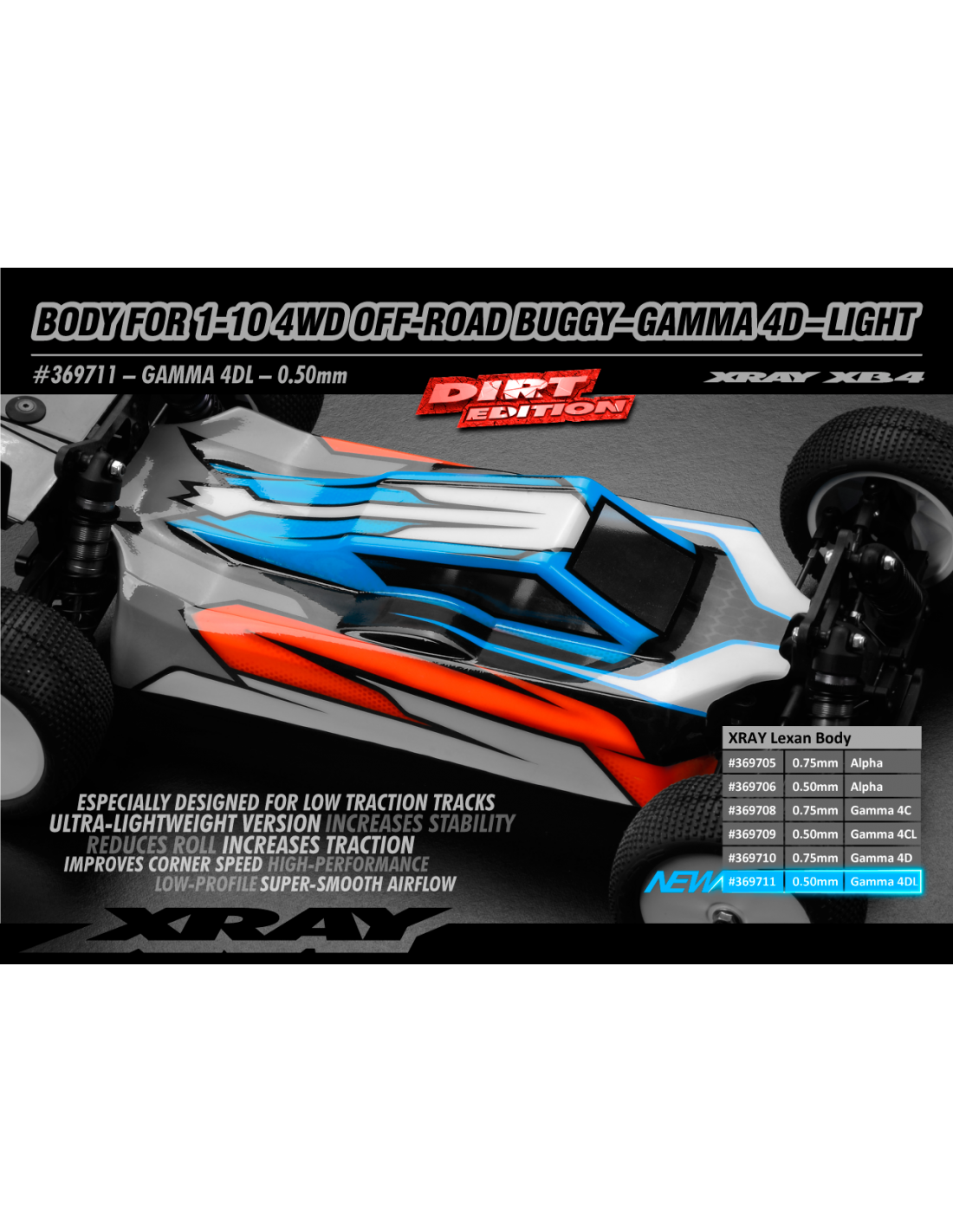 BODY FOR 1/10 4WD OFF-ROAD BUGGY - GAMMA 4D - LIGHT