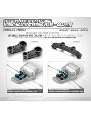 COMPOSITE STEERING PLATE - FRONT/REAR MOUNTING POSITIONS - GRAPHITE