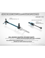 CVD BB DRIVE SHAFT 50MM - HUDY SPRING STEEL™ - SET