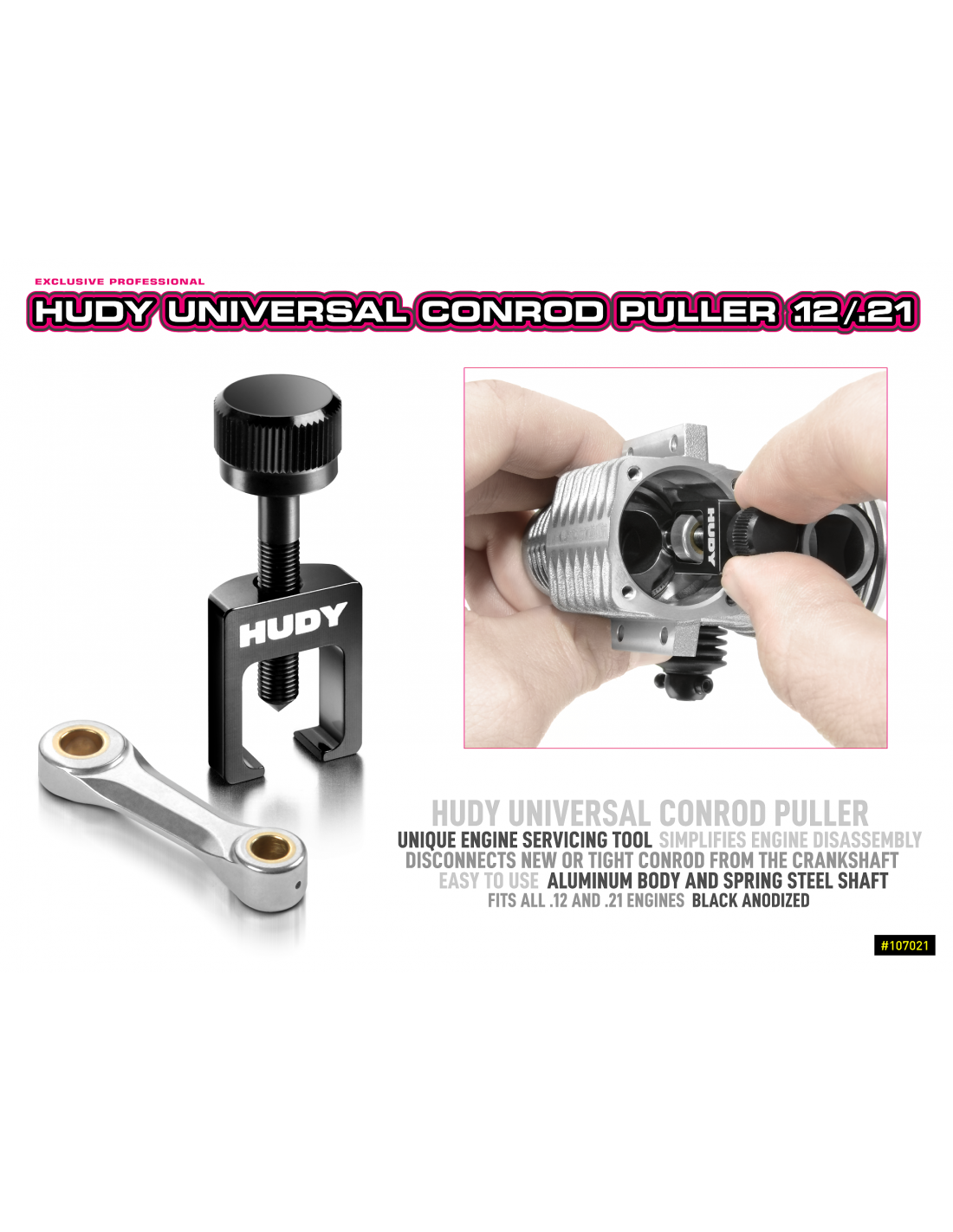 HUDY UNIVERSAL CONROD PULLER .12 / .21