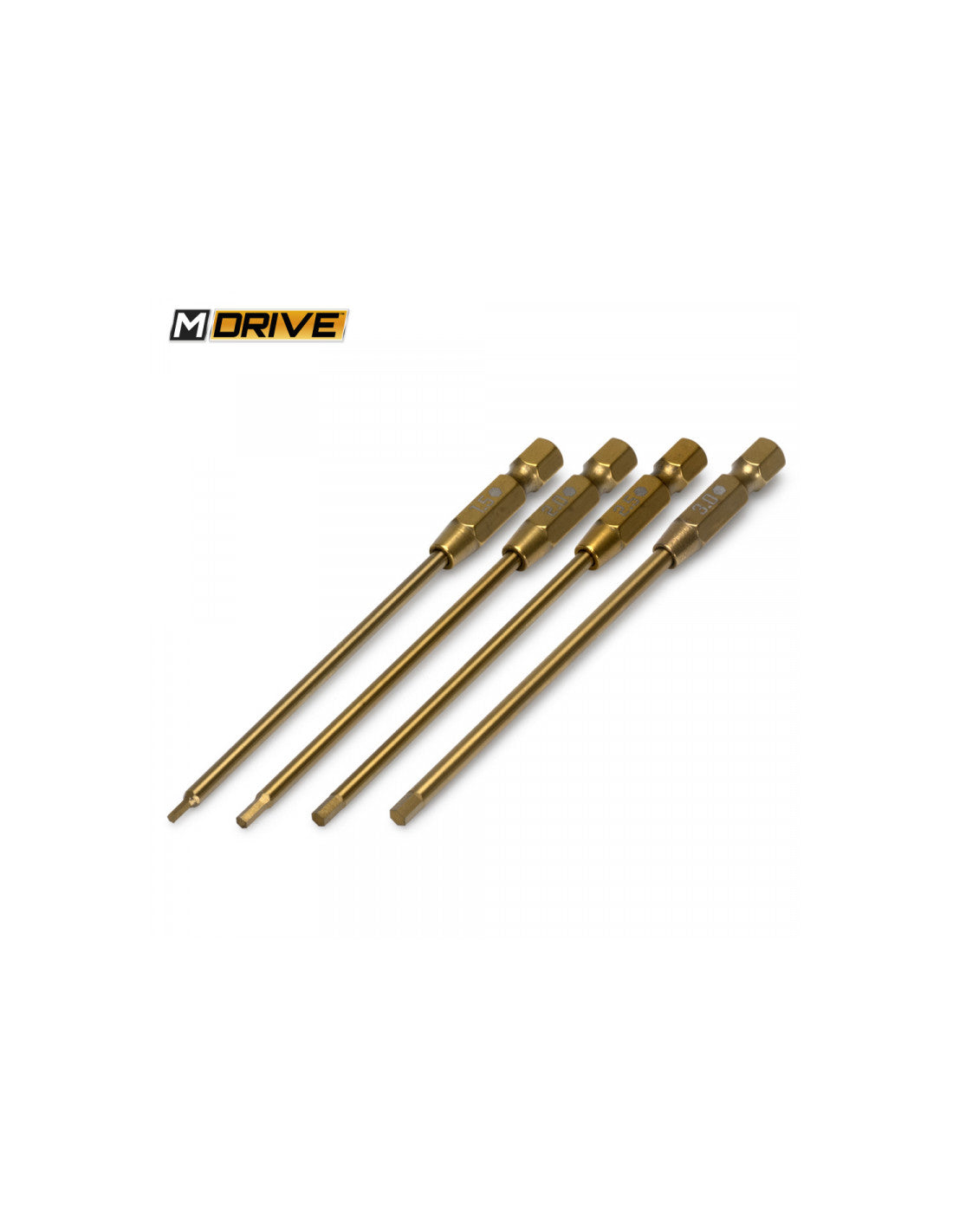 M-DRIVE Power Tool Bits Straight Hex Set 1.5, 2, 2.5, 3mm