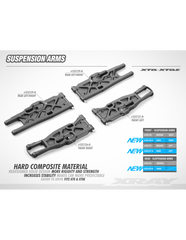 XT8 COMPOSITE SOLID FRONT LOWER SUSPENSION ARM RIGHT - HARD