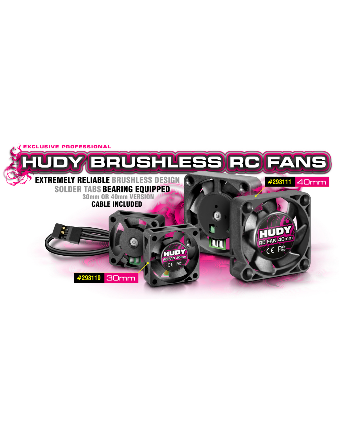 HUDY BRUSHLESS RC FAN 30MM - WITH INTERNAL SOLDERING TABS