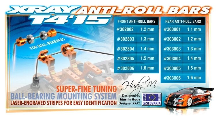ANTI-ROLL BAR FOR BALL BEARINGS - REAR 1.3 MM