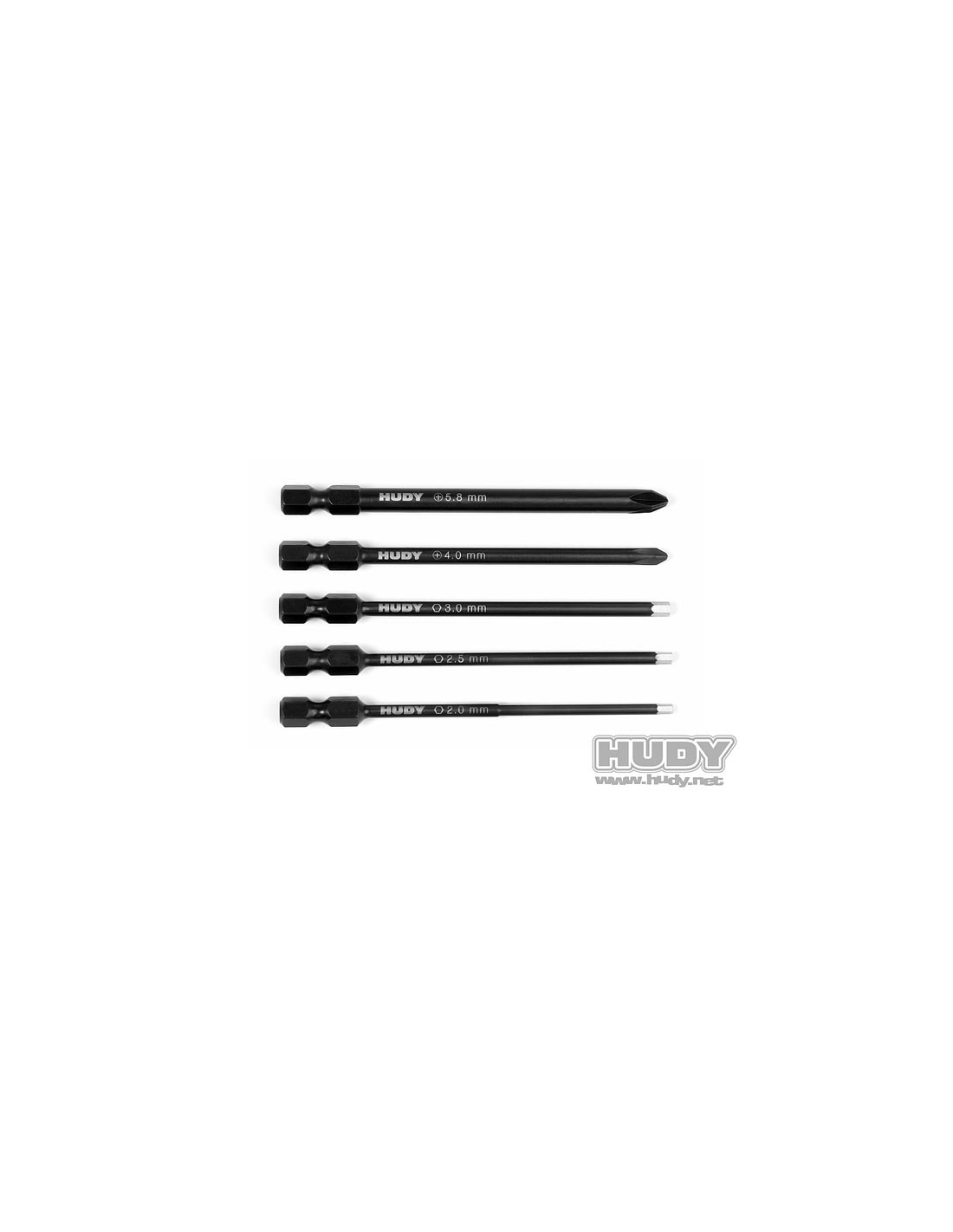 SET OF POWER TOOL TIPS 2.0, 2.5, 3.00MM + 4.0, 5.8 PHILLIPS
