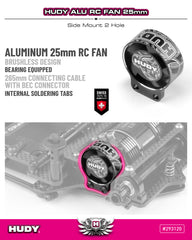 HUDY ALU RC FAN 25MM - SIDE MOUNT 2 HOLE