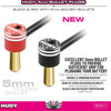 HUDY ALU BULLET PLUG BLACK & RED WITH 5MM GOLDEN BULLETS - SET