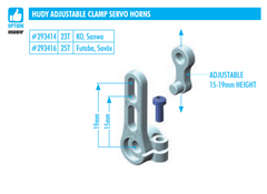 ALU ADJUSTABLE CLAMP STEERING SERVO HORN - FUTABA, SAVÖX - 25T
