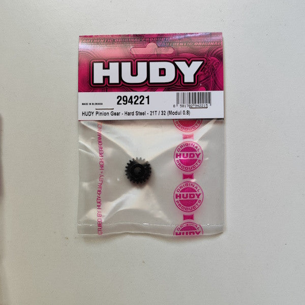 HUDY PINION GEAR - HARD STEEL - 21T / 32 (MODUL 0.8)