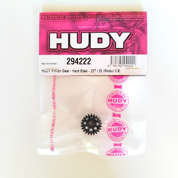 HUDY PINION GEAR - HARD STEEL - 22T / 32 (MODUL 0.8)