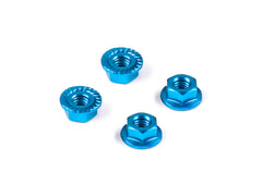 296541-B Alu Nut M4 with Serrated Flange - Blue (4)