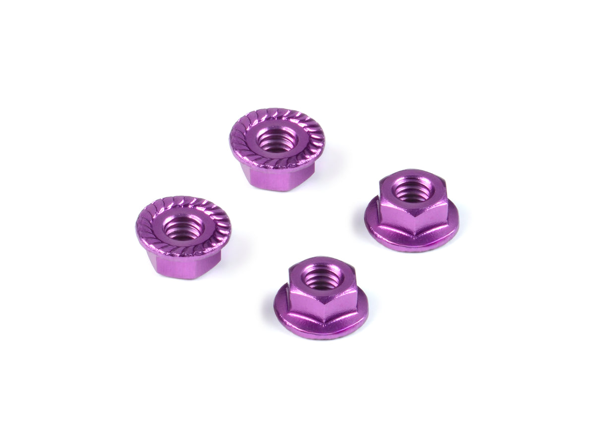 Alu Nut M4 with Serrated Flange - Violet (4)