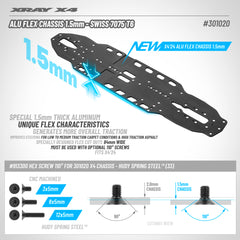 X4'24 ALU FLEX CHASSIS 1.5MM - SWISS 7075 T6