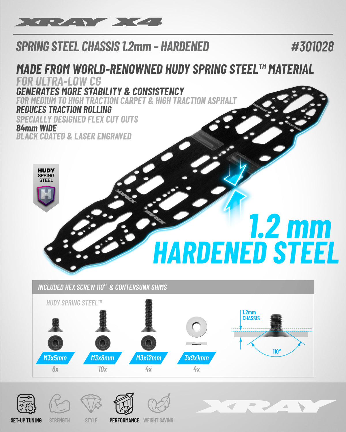 X4'26 SPRING STEEL CHASSIS 1.2MM - HARDENED