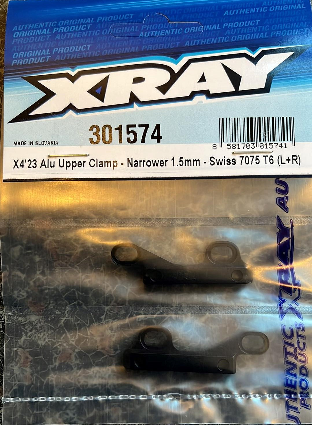 X4'23 ALU UPPER CLAMP - NARROWER 1.5MM - SWISS 7075 T6 (L+R)