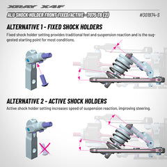 X4F'25 ALU SHOCK HOLDER FRONT FIXED/ACTIVE -  7075 T6 (2)