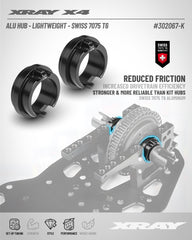 X4 ALU ADJUSTMENT BALL-BEARING HUB FOR UNI BULKHEADS - BLACK (2)
