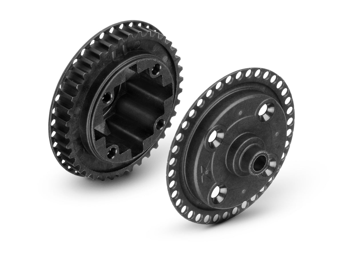 X4 COMPOSITE GEAR DIFF. CASE 38T PULLEY & COVER FOR UNI BULKHEADS