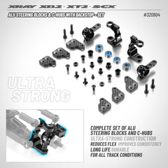 ALU STEERING BLOCKS & C-HUBS WITH BACKSTOP - SET
