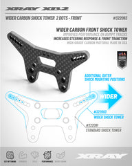 XB2 WIDER CARBON SHOCK TOWER FOR BRIDGE UPPER DECK - 2 DOTS - FRONT