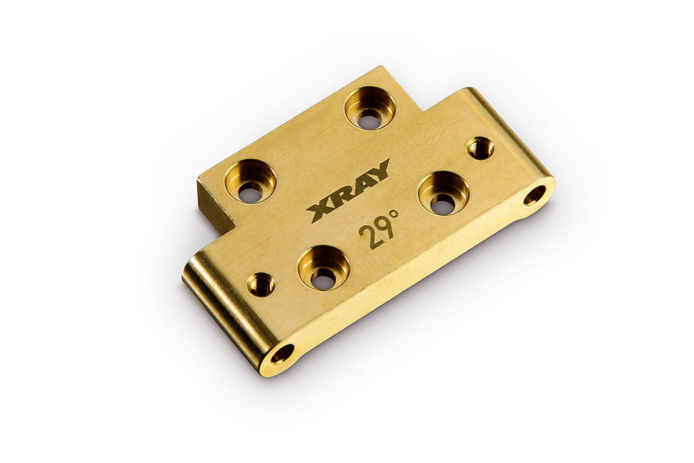 XRAY 322314 - XB2 - Tuning Brass Front Lower Arm Mount - Kick-Up 23°/29° - 46g